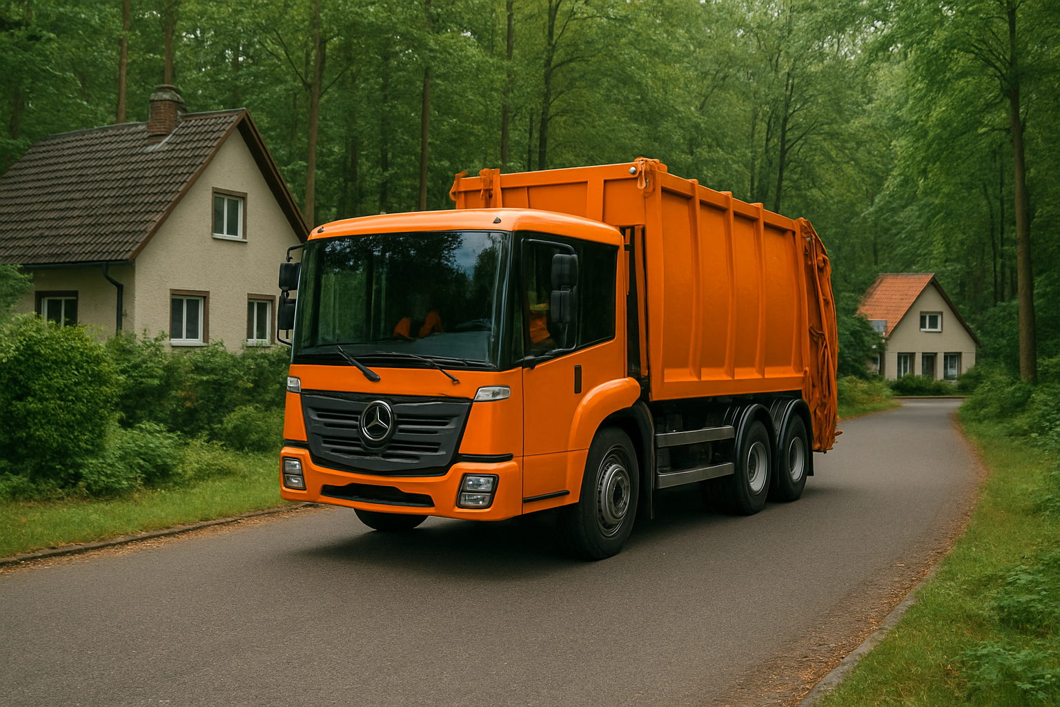 Müllfahrzeug in der Region Kleinmachnow Gewog-Unternehmenszentrale